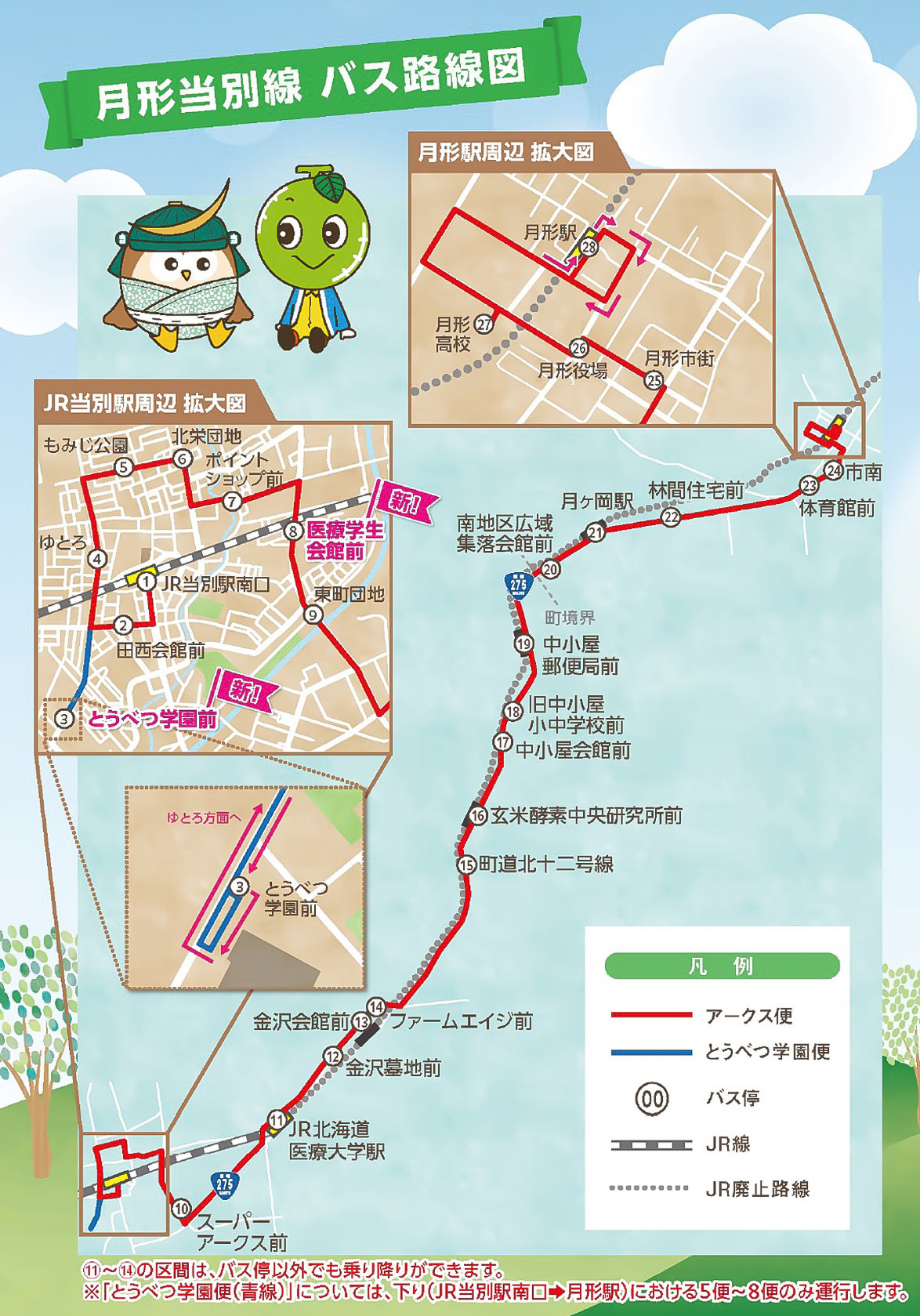 月形当別線バス路線図